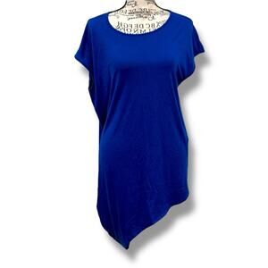 NWT Universal Standard Size 10 Cap Sleeve CrewNeck Tee (XS) Blue Pansy USTO1130